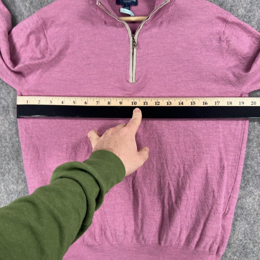 Peter Millar Excursionist Flex Sweater Mens Large (Fits Medium) Pink Merino - Picture 8 of 16